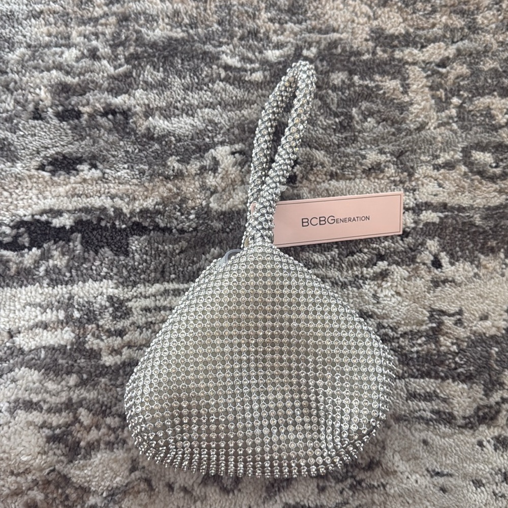 Elegant Silver Mesh Evening Bag BCBG evening bag